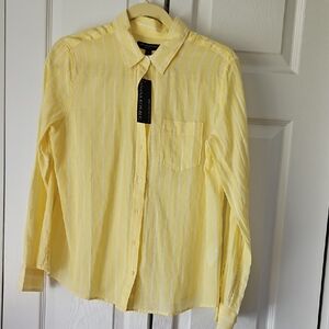 NWT Banana Republic Yellow Striped Casual Shirt
